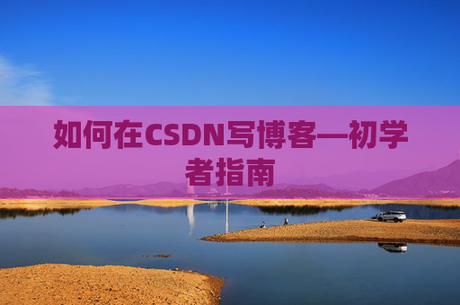 如何在CSDN写博客—初学者指南 如何在CSDN写博客—初学者指南